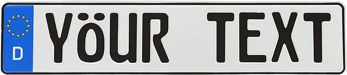 Plăcuță de înmatriculare personalizată pentru țară europeană